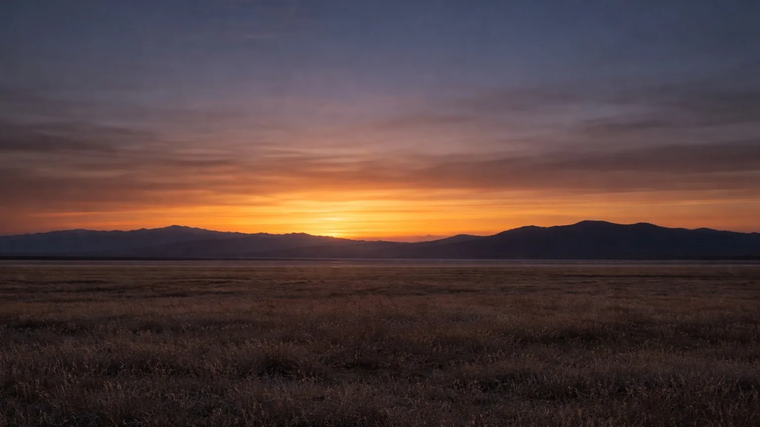 Sunset over the steppe