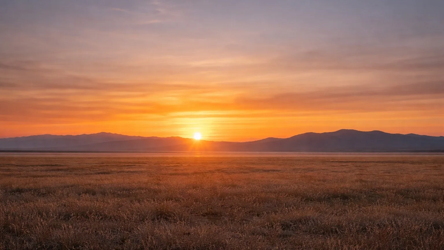 Sunset over the steppe